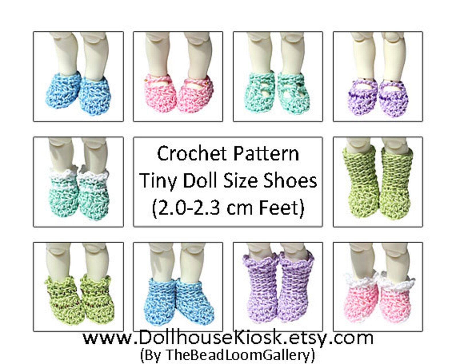 Crochet Pattern Miniature Doll Size Shoes 2.02.3 Cm Feet Etsy