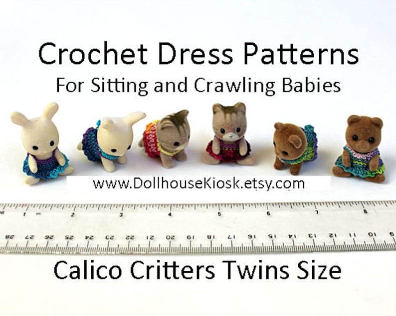 Crochet Pattern Miniature Dresses Calico Critters Twins - Etsy
