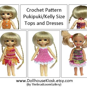 Crochet Pattern - Miniature Doll Size Tops and Dresses - Pukipuki / Kelly Size - PDF File Vol.7