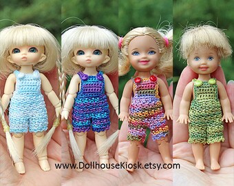 Tiny Doll Size Overalls - Fits Pukipuki / Kelly / Tommy / 4 - Inch Size Doll