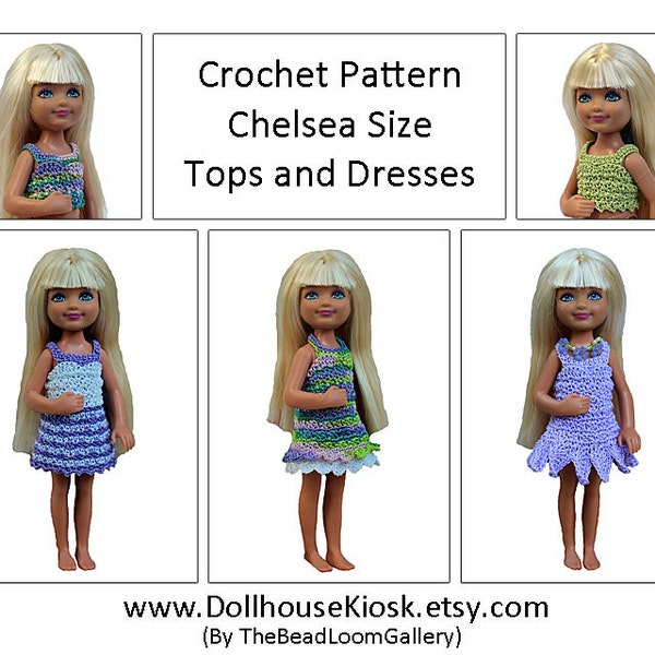 Crochet Pattern - Miniature Doll Size Tops and Dresses - Chelsea Size - PDF File Vol.10