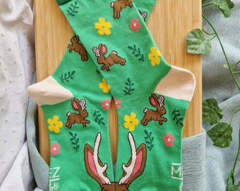 Calcetines de mezcla de algodón verde Jackalope