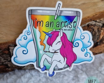 Unicorn artist sticker