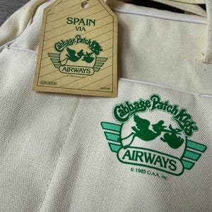 Vintage 80s Cabbage Patch Kids Canvas Airways Bag with Spain Tag