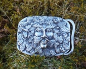Pewter Green Man Belt Buckle
