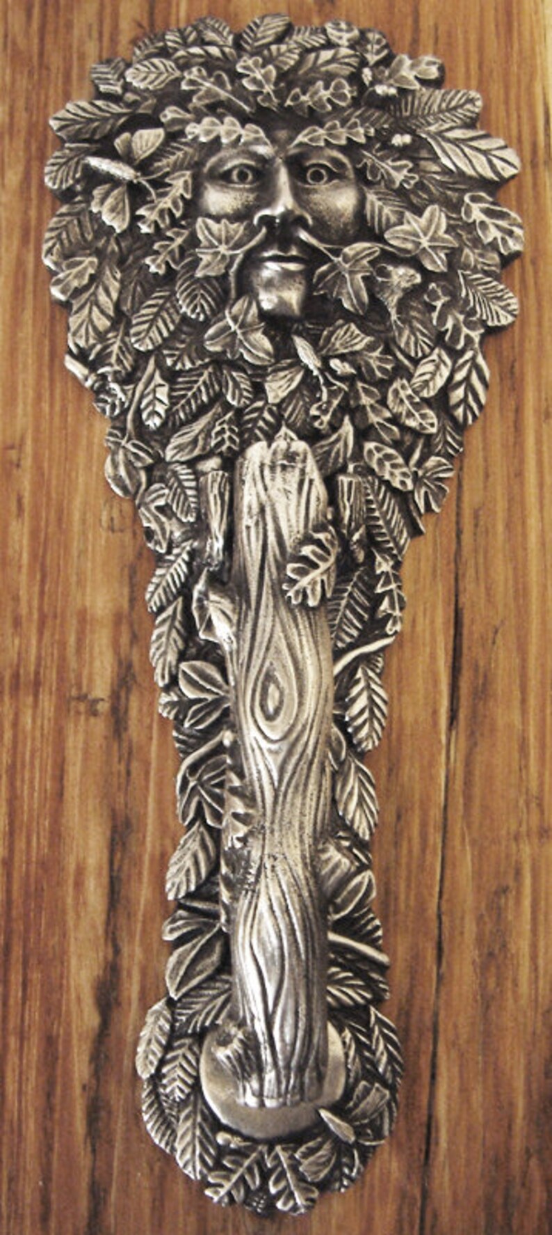 Pewter Green Man Door Knocker Etsy