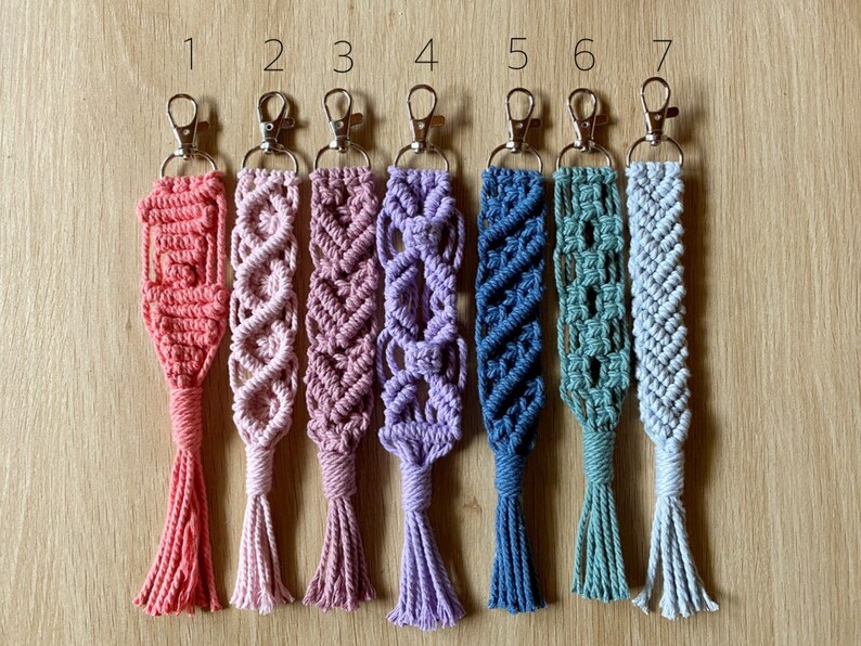 Macrame Key Chain Zipper Pull Bag Charm Etsy