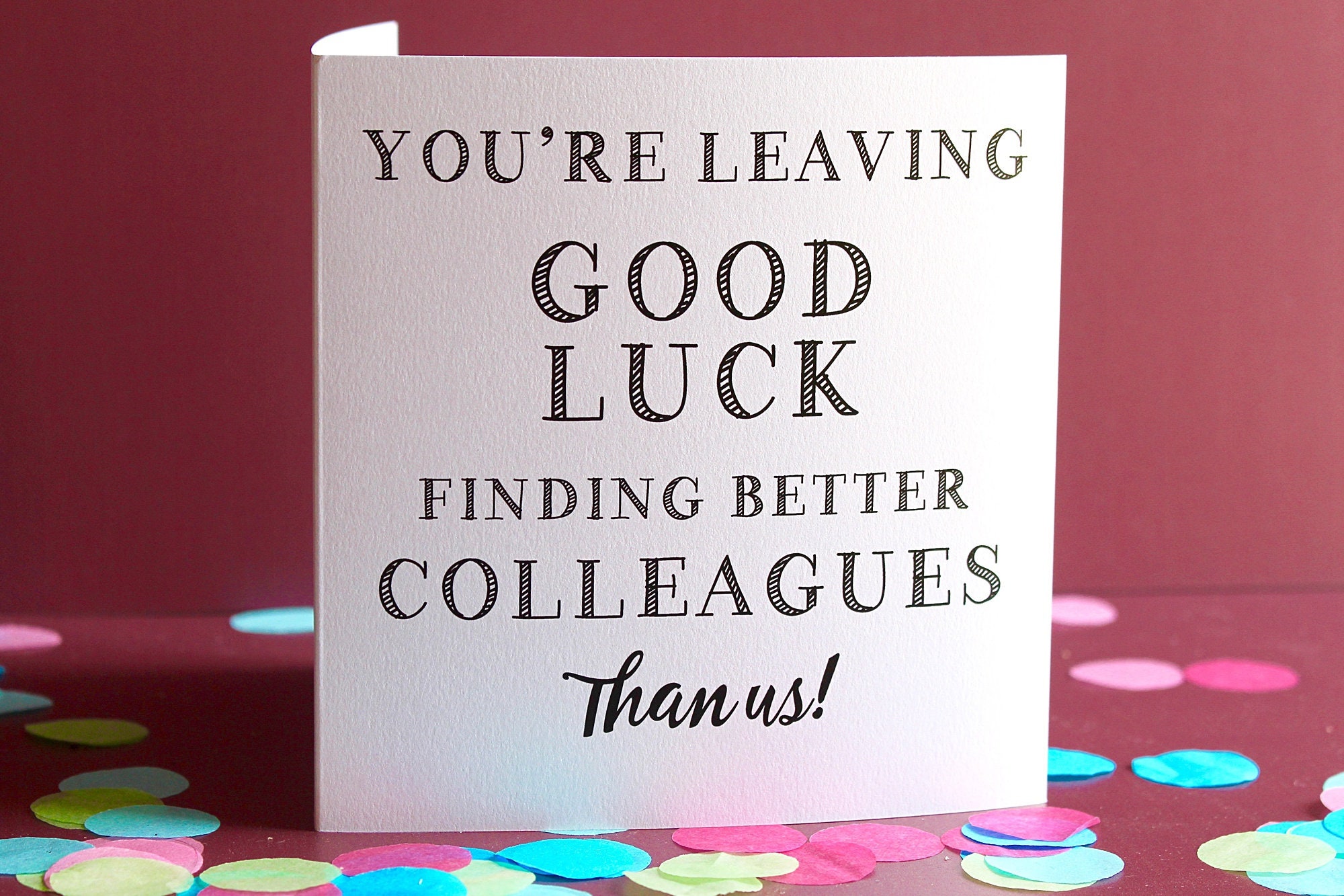 good luck card farewell card new job card sorry you're