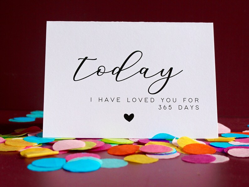 Today I have loved you for 365 days Anniversary Card One | Etsy