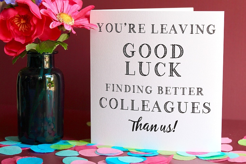 Good Luck Card Farewell Card New Job Card Sorry You're Etsy