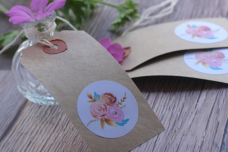 floral personalised wedding date labels invitation and Save our date labels Wedding stickers