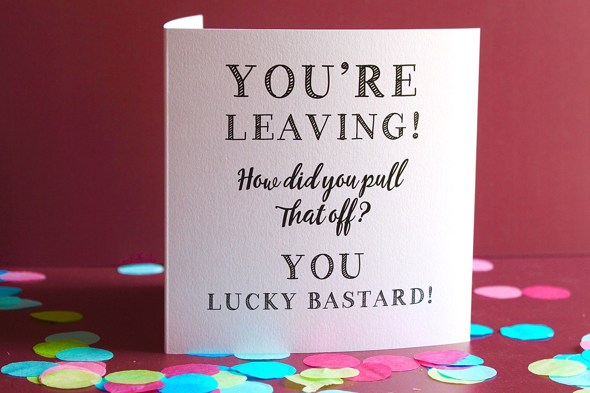 good luck card farewell card new job card sorry you're