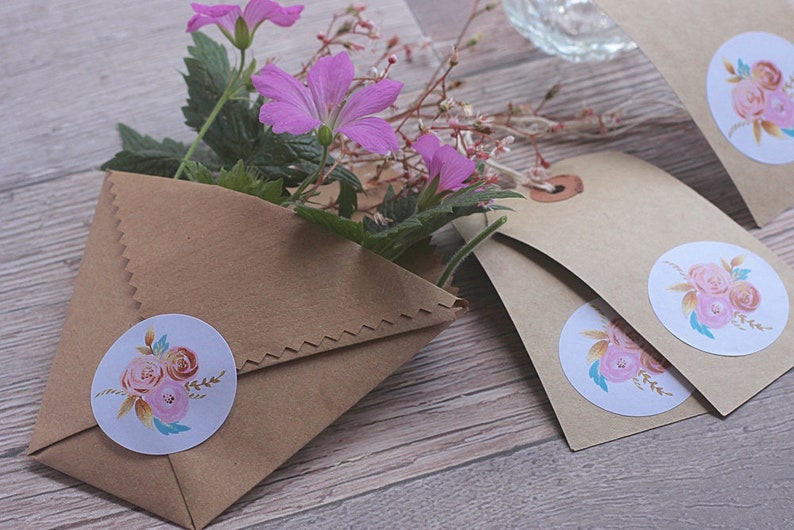 floral personalised wedding date labels invitation and Save our date labels Wedding stickers