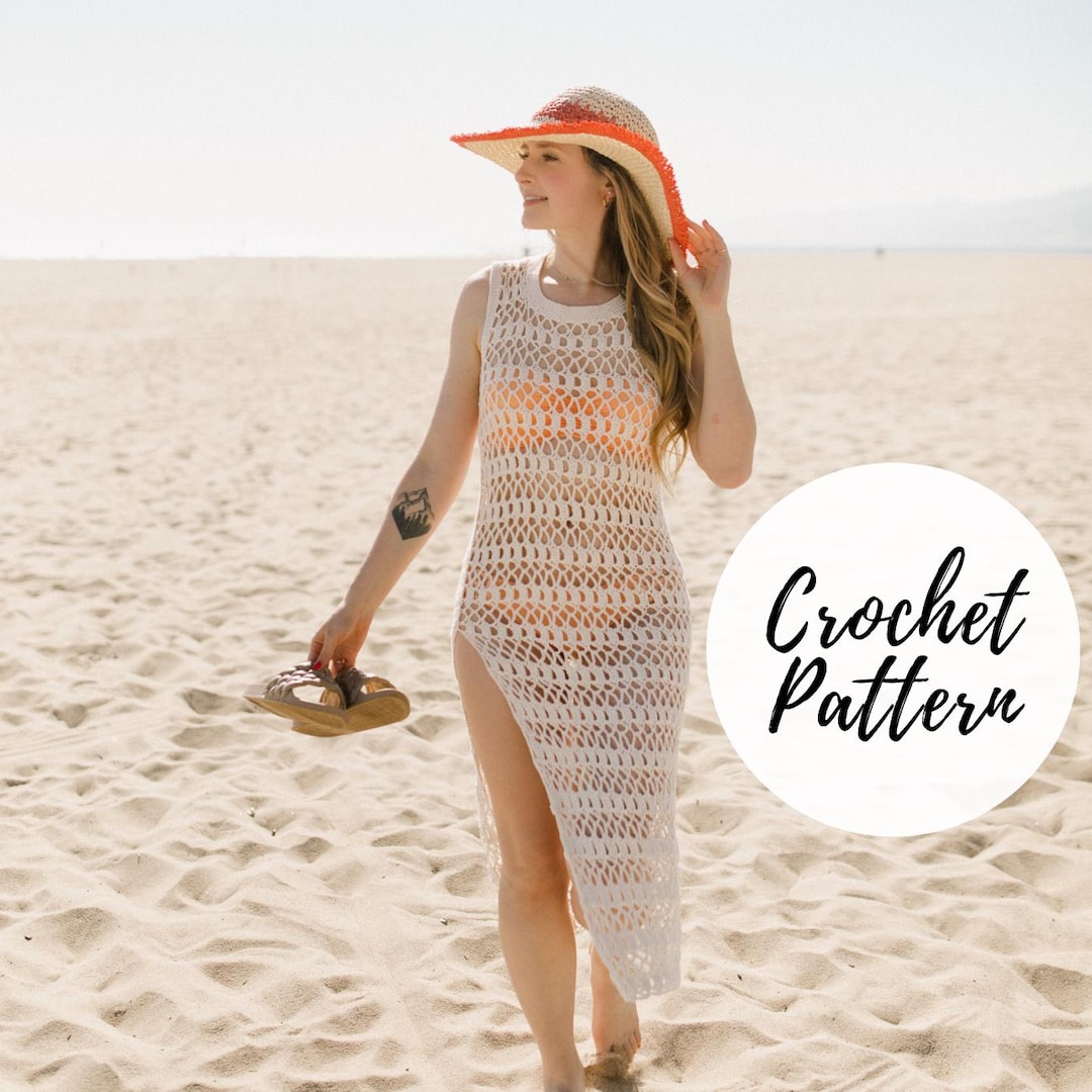 Siren Side-slit Dress Crochet Pattern DOWNLOAD