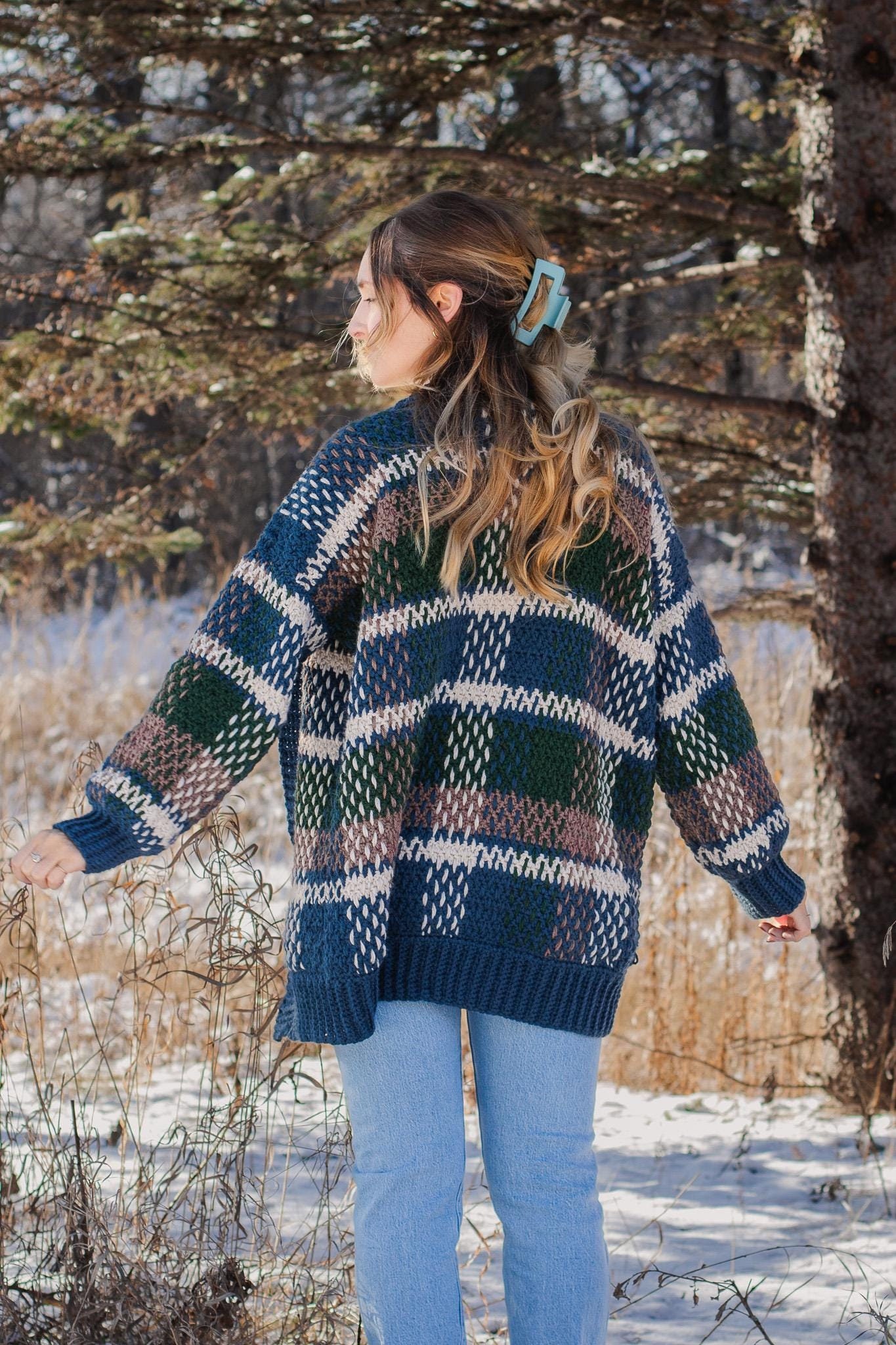 Plaid Cardigan X Crochet Pattern - Etsy