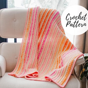 Peach Sorbet Throw x Crochet Pattern