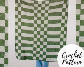 Checks And Stripes Throw x Crochet Pattern