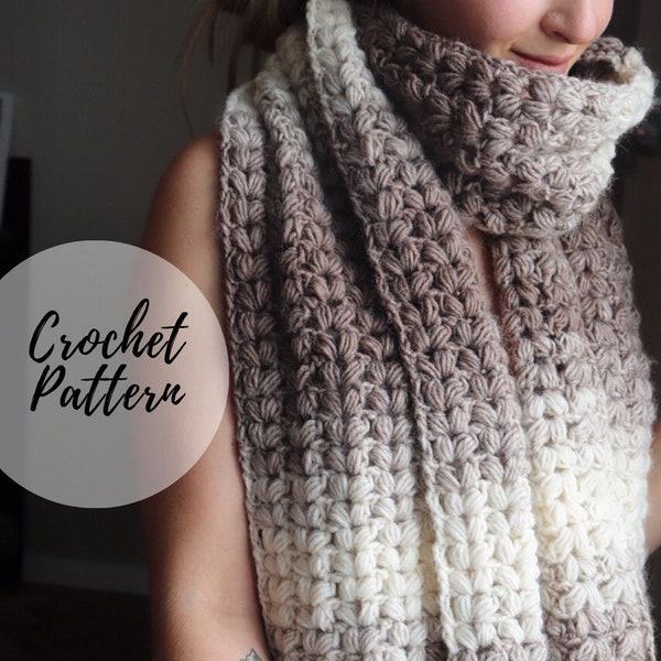 Puffed Up Fringe Scarf x Crochet Pattern