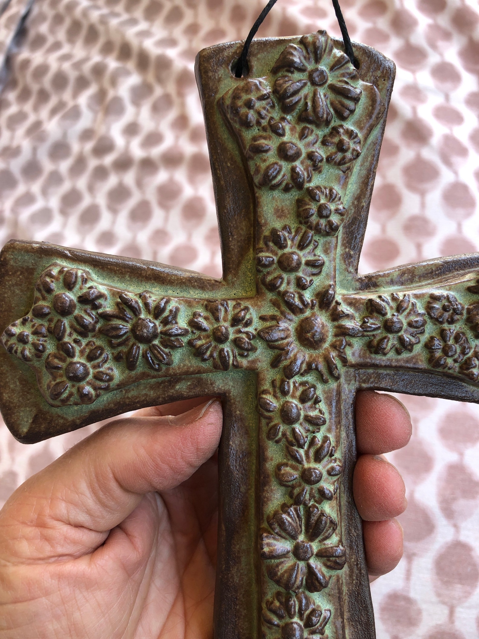 Ceramic Cross with a sheer gift bag Beautiful Home Decor Etsy