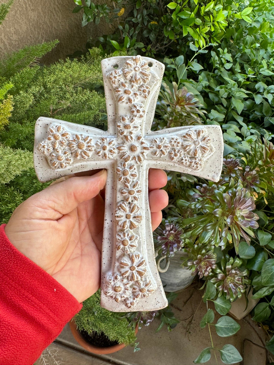 Ceramic Cross With a Sheer Gift Bag, Beautiful, Home Decor, Handmade ...