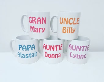 Personalised Relative Mug, Year Established Mug, New Baby Gift, Family Gift, Couples Gift, New Parents Gift, Auntie Mug, Uncle Mug