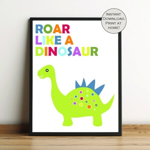 Personalised Dinosaur Print | Instant Download | Dinosaur Nursery Wall Art | Print for Boys Room | Dinosaur Gift | Printable Wall Art | A4