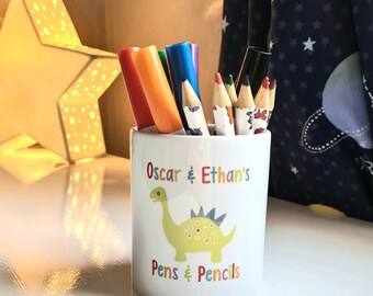Personalised Ceramic Pencil Pot, Personalised Desk Tidy, Pot for Pencils, Ceramic Gift, Gift for Kids