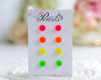 Neon Ohrstecker: Titan, Polymer Clay, Alltags Minimalist