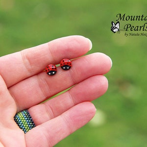 Ladybug Earrings, Titanium Earrings, Hypoallergenic, Red Stud Earrings, Lady Bug Studs, Little Girl Jewelry, Inspirational woman red gift image 8
