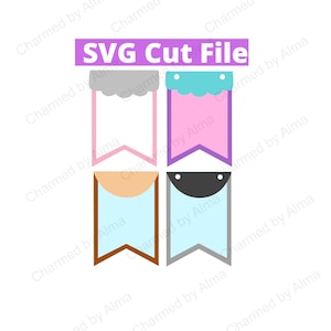 Banner Flags, Pennants, SVG,  party decorations, invitation, digital file download, Cricut cut file