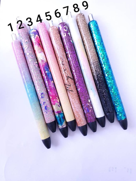 Custom Gel Pen Epoxy Free, Glitter Alcohol Ink, Planner, Agenda