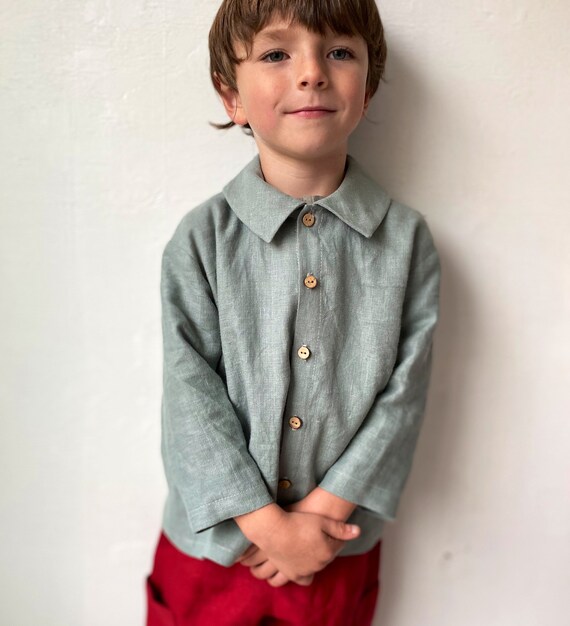 Kids Linen Shirt Casual Linen Shirt Boys Linen Shirt Etsy Canada