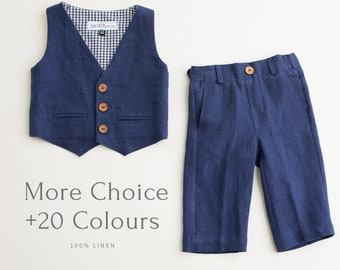 Boys Linen Suit - Boys Suit - Boys Wedding Outfit - 100% Linen - Baby Suit - Toddler Suit - Plenty of colours - up to 12 Years
