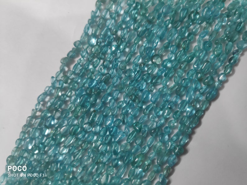 Jewelry Making Wholesale Sky Blue Apatite Nugget Beads KG 13 Inches Long Strand |3-6 MM