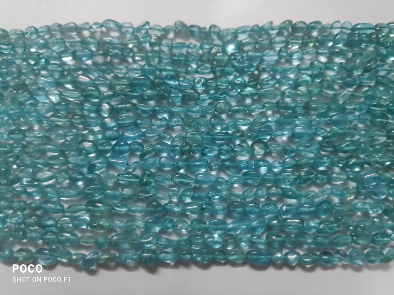 Jewelry Making Wholesale Sky Blue Apatite Nugget Beads KG 13 Inches Long Strand |3-6 MM