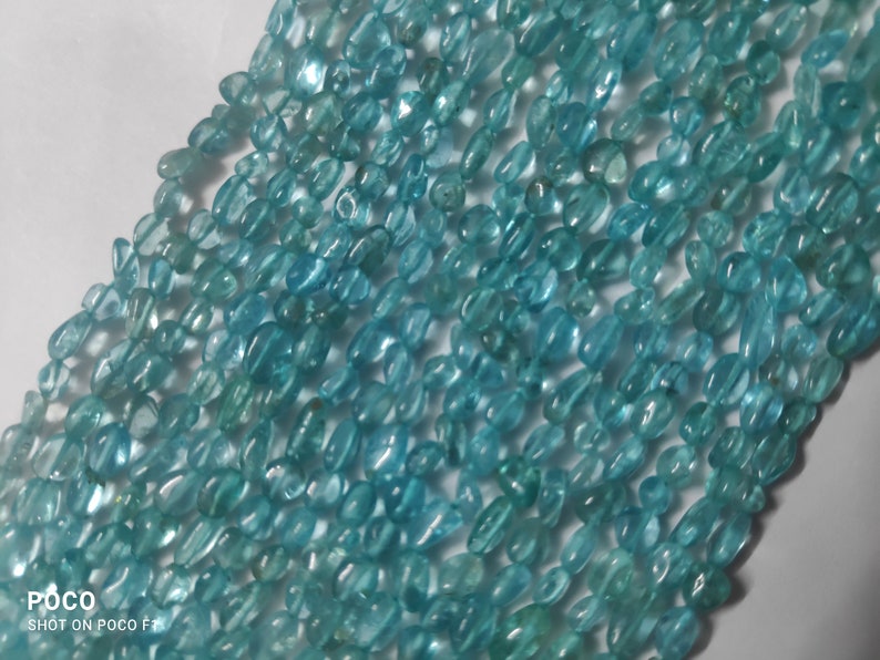 Jewelry Making Wholesale Sky Blue Apatite Nugget Beads KG 13 Inches Long Strand |3-6 MM