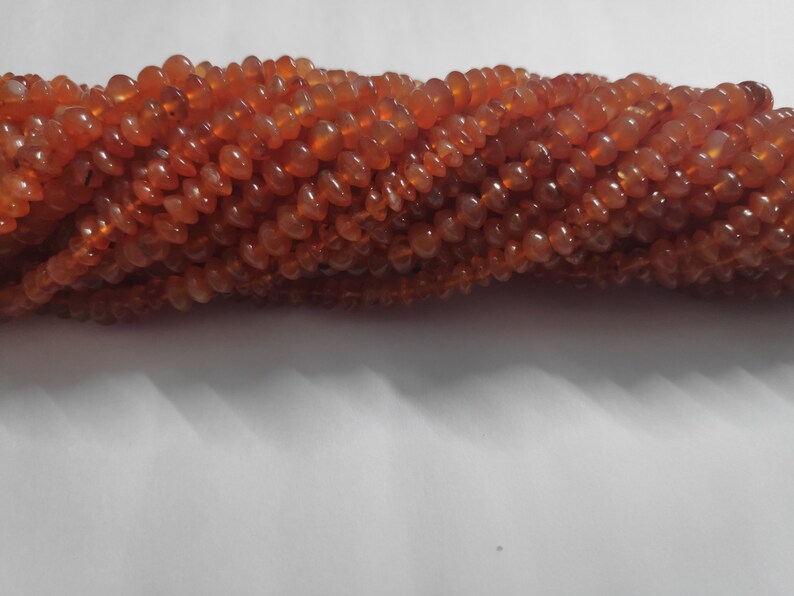 50-55 Carat 5-6 MM Jewelry Making Crafts Wholesale Price Natural Carnelian Beads Button Shape Smooth Beads| 13 Inches Strand