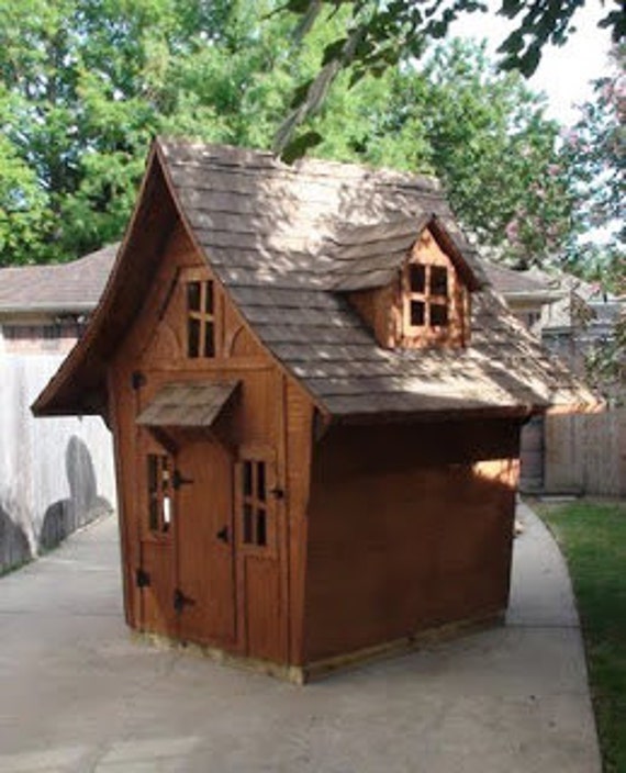 Storybook Cottage 2 Plans Playhouse Shed Etsy
