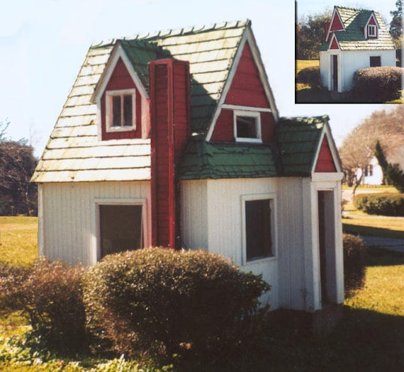 Cuteness Cottage Playhouse Fort Plans Etsy