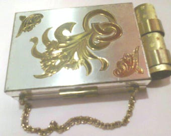 Vintage powder compact.  Zell carry all cigarette case and lipstick holder all in one, plus lipstick in gold tone case.
