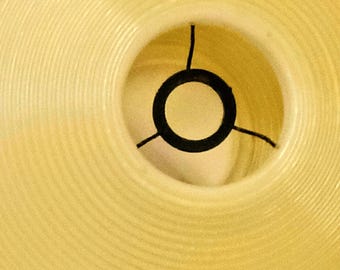 1950s light-shade.  Classic flying saucer retro plastic light shade, in bright yellow.  Good condition.