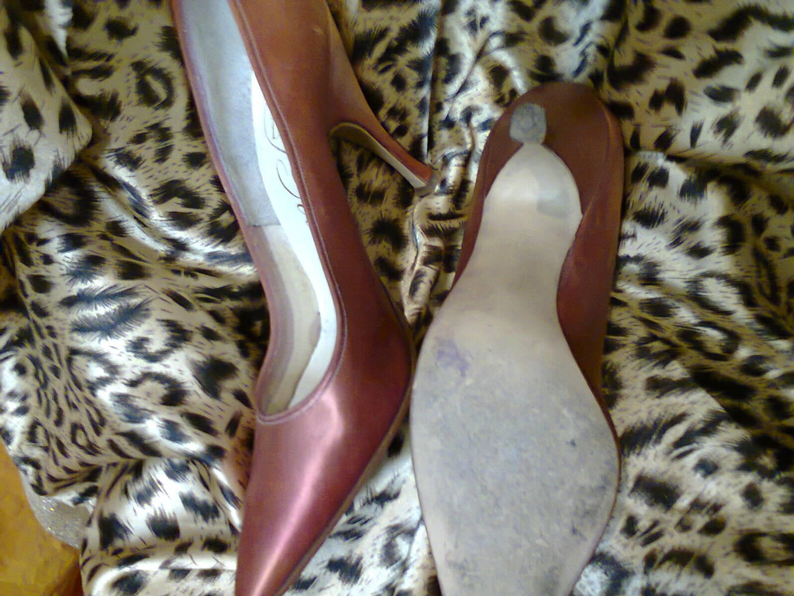 satin stilettos
