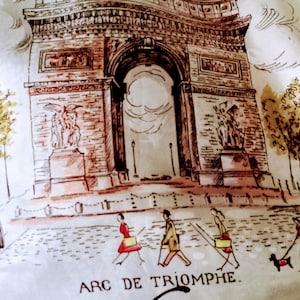 Vintage Scarf.  1950&#39;s Souvenir Scarf of Paris. Unused.