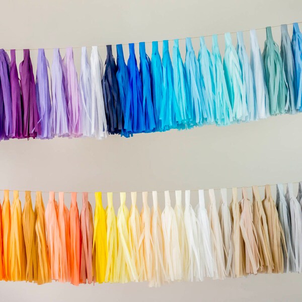 Tassel Garland DIY Kit / Tissue Paper Tassels Garland Kit / Choose your Colors and quantity