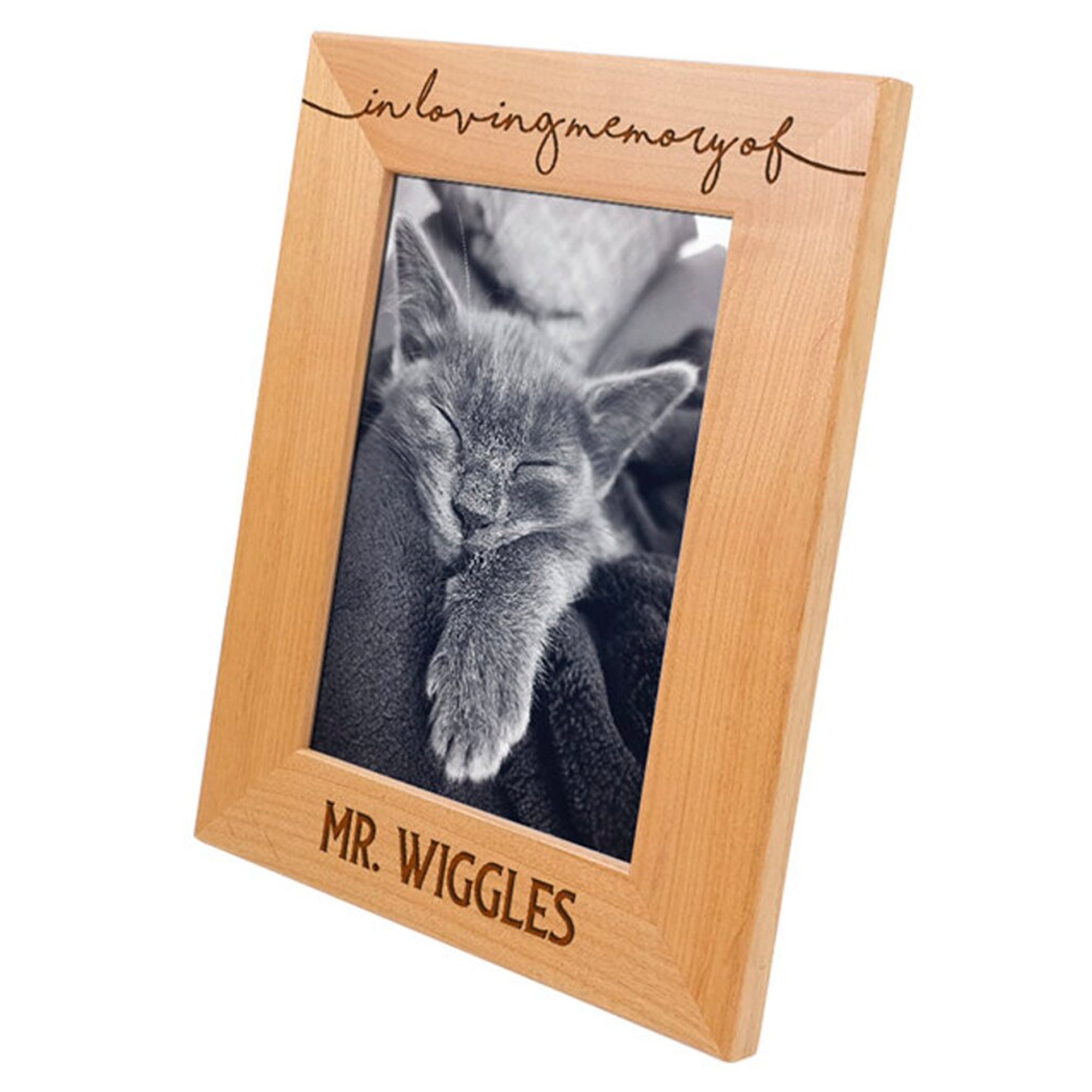 Cat Memory Photo Frame Custom Cat Photo Frame, Laser Engraved - Pet Loss Frame, Cat Mom Gift ...