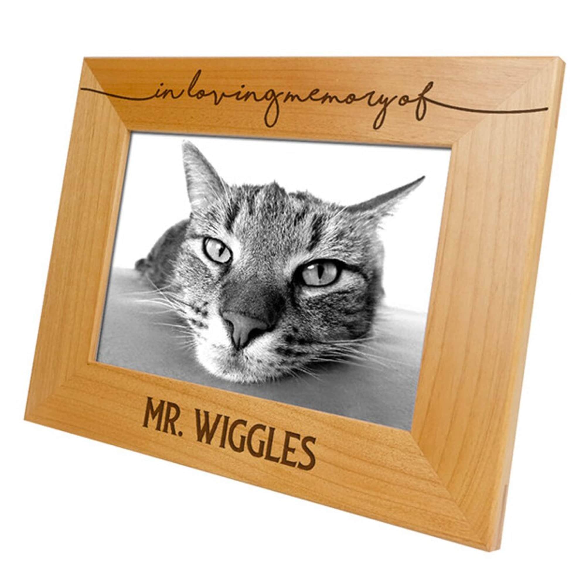 Cat Memory Photo Frame Custom Cat Photo Frame, Laser Engraved - Pet Loss Frame, Cat Mom Gift ...