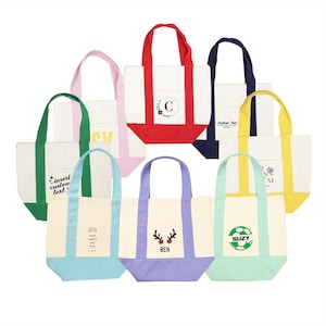 Custom 16oz Mini Canvas Tote Bag with External Pockets, Everyday Bag, School Bag, Grocery Bag Available in 8 Colors