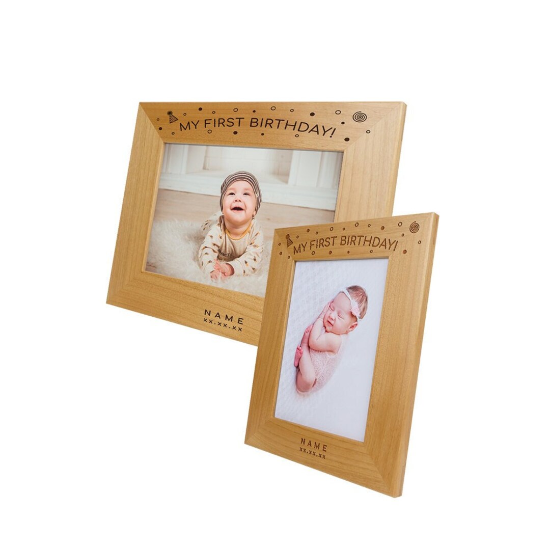 Personalized Kid Picture Frame, Laser Engraved - Nursery Room Decor ...