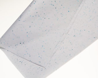 Tissue-Papier l blaue Specks auf weißem Papier l Geschenk wickeln l DIY