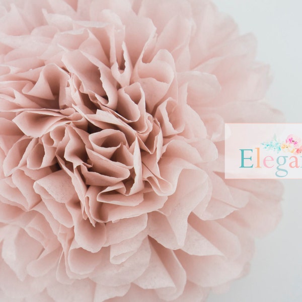 Dusty Pink l  Pompoms/ tissue paper Pom/single pompom/nursery room decoration/ baby shower/wedding/engagement/bridal shower/DIY/centerpiece